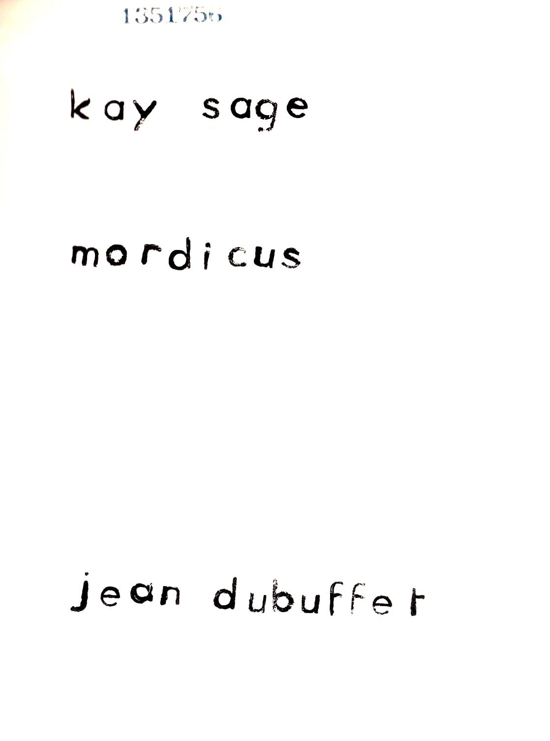 Kay Sage, <br /><em>Mordicus</em>, 1962